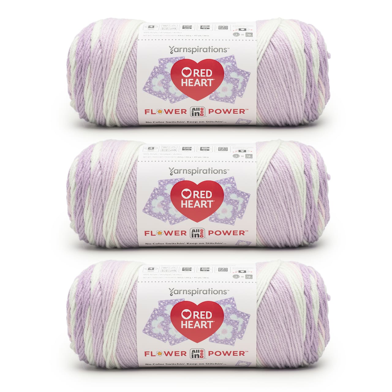 3 Pack Red Heart® All In One Flower Power™ Yarn